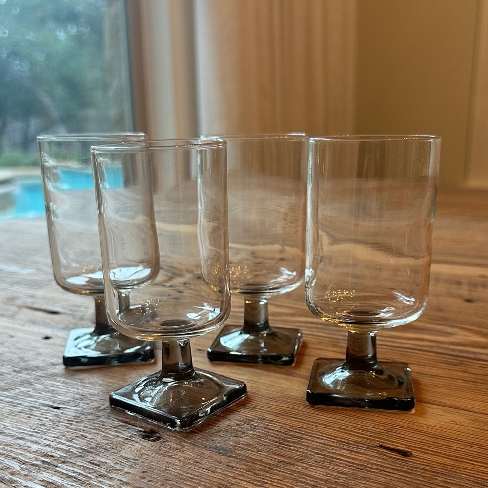 Vintage MCM Smoked Stem glasses